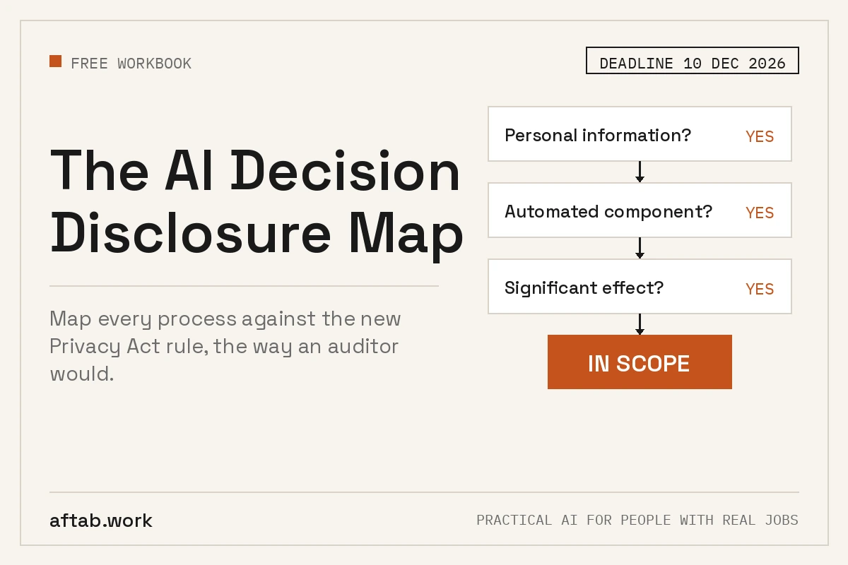 The first page of The AI Decision Disclosure Map