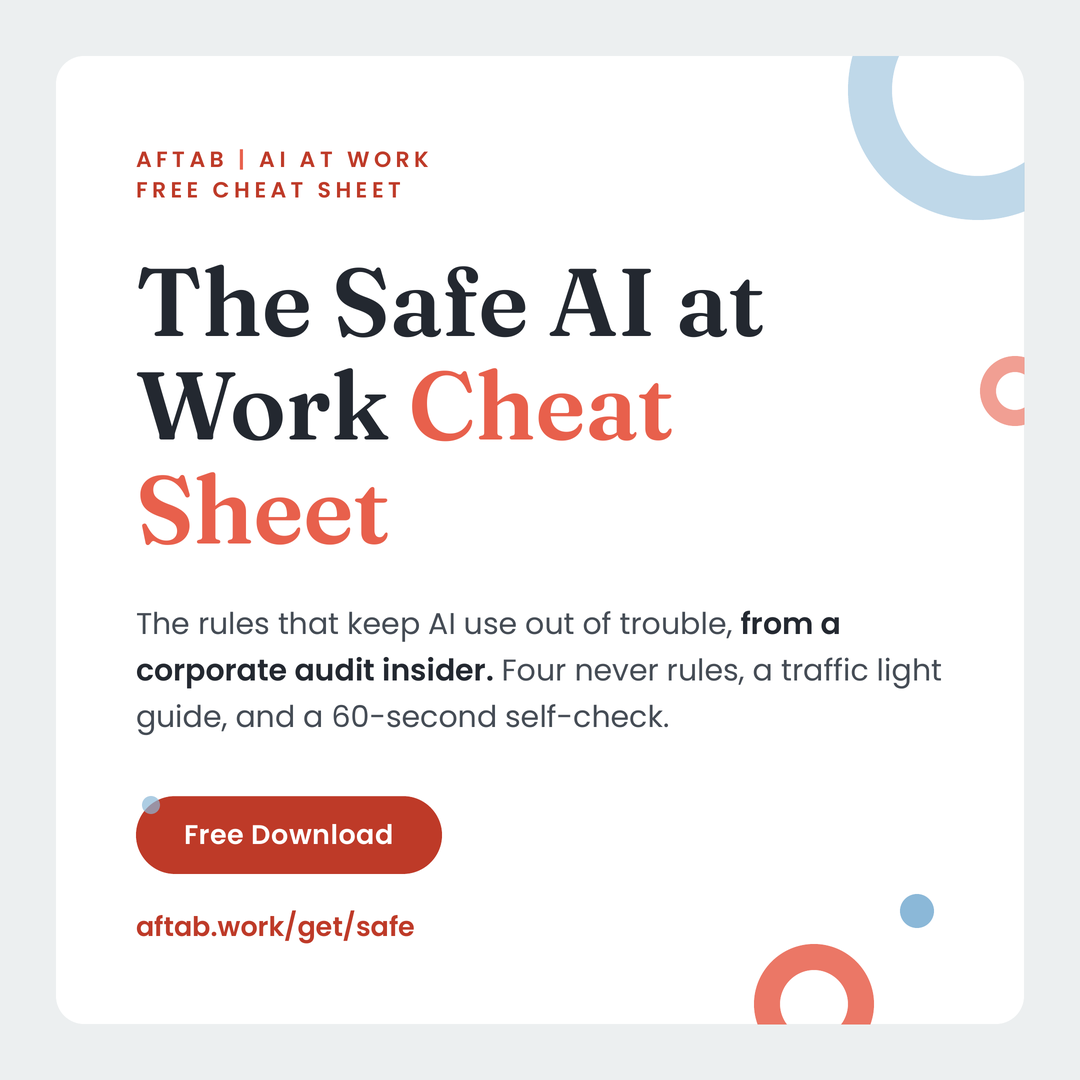 The first page of The Safe AI at Work Cheat Sheet